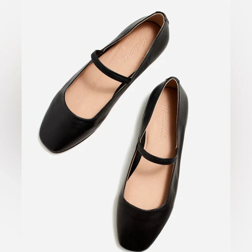 Madewell True Black Greta Mary Jane Flats - Picture 1 of 5